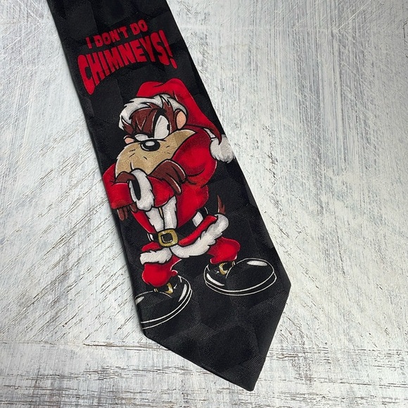 Vintage Looney Tunes Stamp Tasmanian Devil Tie Christmas - Picture 1 of 4